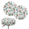 thumbnail image 1 of ZIATUBLE Corgi Floral Chairs Decorative Cover Polyester Round Stool Slipcover 2 Piece with Elastic Bands Slipcover for Circle Chair Stools Size S Padded Round Stool Covers Home Decor, 1 of 6