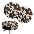 thumbnail image 1 of ZIATUBLE Cow Print Bar Stool Covers Round Soft Seat Cover for Vanity Stool 12"-14" Washable Round Stool Covers with Padding 2 Pieces Set Removable Stool Seat Replacement Cover, 1 of 6