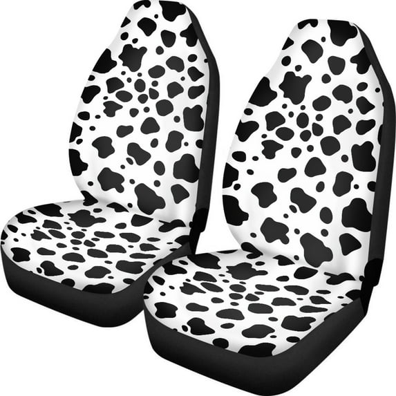 ZIATUBLE Cow Print Car Seat Covers Anti-Scratch Front Seat Cover Saddle Blanket Set of 2 Auto Interior Accessories Polyester Covers Front Seats Only Universal Fit for SUV Sedan Van