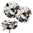 thumbnail image 1 of ZIATUBLE Cow Print Chair Seat Cushion Cover Polyester Round Stool Slipcover 12-14 Inch Easy to Install Padded Bar Stool Covers Round Pack of 2 Universal Elastic Bar Stool Covers Round, 1 of 6