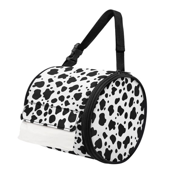 ZIATUBLE Cow Print Paper Dispenser Roll Foldable Paper Towel Storage Case Stain Resistant Paper Towel Bag Storage Case Camping Easy to Clean Traveling Toilet Paper Roll Bag