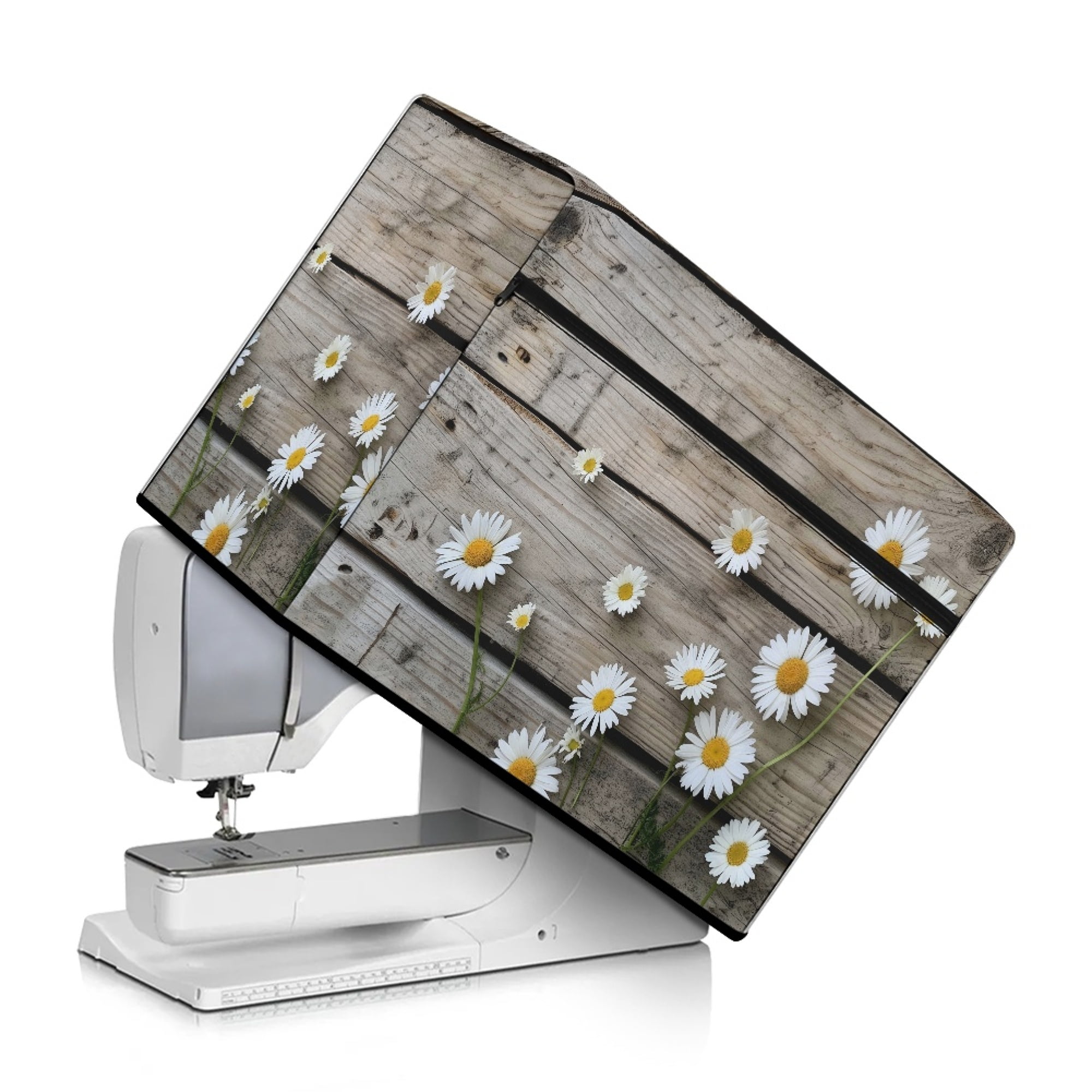 ZIATUBLE Daisy Dust Cover for Sewing Machine Wooden Sewing Machine ...