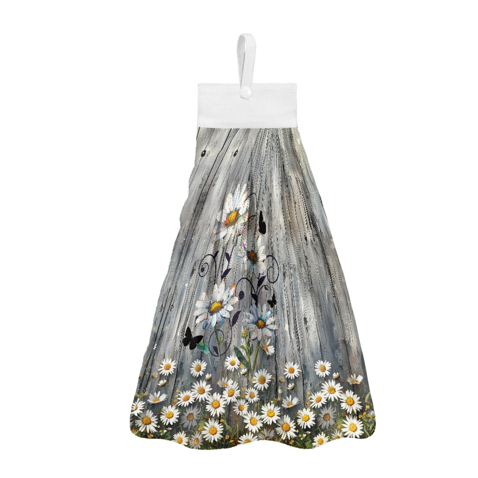 ZIATUBLE Daisy Towels for Kitchen Wooden Bathroom Hand Bath Towel ...