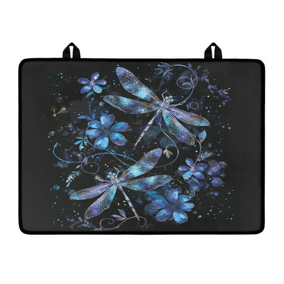 ZIATUBLE Electric Stove Cover Heat Resistant Ceramic Glass Cooktop Protector Cover Multipurpose Induction Stove Top Mat for Kitchen Decor, 29 x 21 Inch, Dragonfly Flower