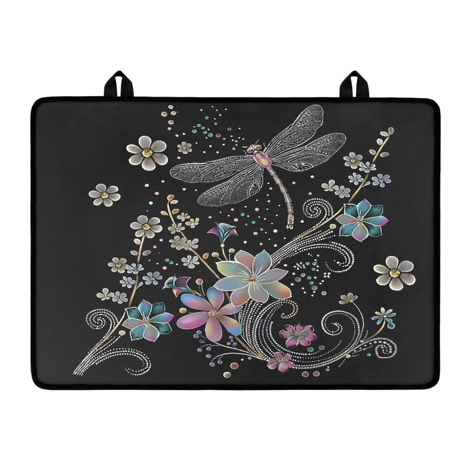 ZIATUBLE Electric Stove Top Cover Induction Stove Top Protector Anti-Scratch Universal Cooktop Mat for Glass Ceramic Stove Top Kitchen Accessories Decor, 29 x 21 Inch, Dragonfly Flower Black