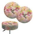 thumbnail image 1 of ZIATUBLE Floral Hummingbird Round Stool Covers Removable Bar Stool Seat Dust Covers 2 Pieces Set Replacement Stool Cushion Slipcovers for Chairs 13-15 Inch for Kitchen Cafe Hotel, 1 of 6