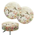 thumbnail image 1 of ZIATUBLE Flower Hummingbird Barstool Covers Slipcovers Washable Round Stool Covers with Padding 14-16 Inch Polyester Round Stool Slipcover 2 Packs Comfortable Circle Bar Stool Covers, 1 of 6