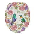 thumbnail image 1 of ZIATUBLE Flower Hummingbird Toilet Lid Seat Cover Easy to Install Toilet Lid Cover Elongated Toilet Seat Covers for Bathroom with Stretch Edges Toilet Seat Cover Protector, 1 of 6