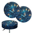 thumbnail image 1 of ZIATUBLE Galaxy Butterfly Chair Seat Cushion Floral Bar Stool Covers Round 2 Packs Round Stool Covers with Padding Removable Seat Cover for Vanity Stool 14"-16" Protector Covers, 1 of 6