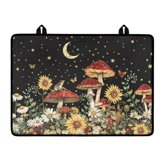 ZIATUBLE Glass Ceramic Stove Top Cover Protector Anti-Scratch Induction Cooktop Cover Mat Foldable Flat Top Stove Cove, 29 x 21 Inch, Daisy Sunflower Mushroom Moon Star Frog Butterfly