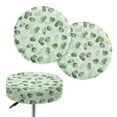 thumbnail image 1 of ZIATUBLE Green Leaves Bar Stool Chair Slipcovers 2 Pack Polyester Stool Seat Covers Cushion Machine Washable Padded Round Stool Covers with Elastic Size S Home Stool Covers, 1 of 6