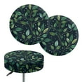thumbnail image 1 of ZIATUBLE Green Leaves Bar Stool Cover Cushion Soft Stool Seat Cover Protector 12-14 Inch with Elastic Bands Stool Seat Replacement Cover Set 2 Pack Universal Round Chair Covers, 1 of 6