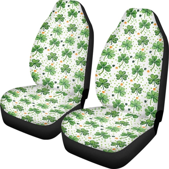 ZIATUBLE Green Leaves Car Seat Dust Cover Auto Interior Seat Protector 2 Piece Washable High Back Saddle Blankets Fit Most SUV Sedan Van Easy to Install Driver Seat Covers Car Decor Accessories