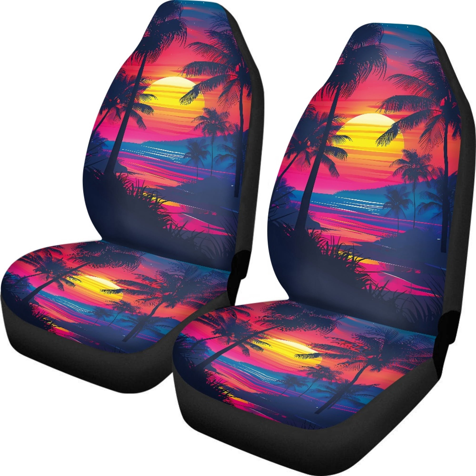 Neon Palm Leaf Hawaiian Print Pet Car Seat Cover main image 1