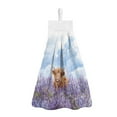 thumbnail image 1 of ZIATUBLE Highland Cow Hanging Kitchen Towel Flower Hand Drying Towels with Hanging Loop Kitchen Hand Towels and Washcloths Set of 2 Reusable Dish Towel Hand Towels Decor Accessories, 1 of 7