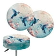 thumbnail image 1 of ZIATUBLE Hummingbird Flower Bar Stool Cover Round Elastic Stool Cushion Cover 12-14 Inch Washable Stool Chair Covers Set of 2 Universal Stool Seat Replacement Cover Stool Cover, 1 of 6