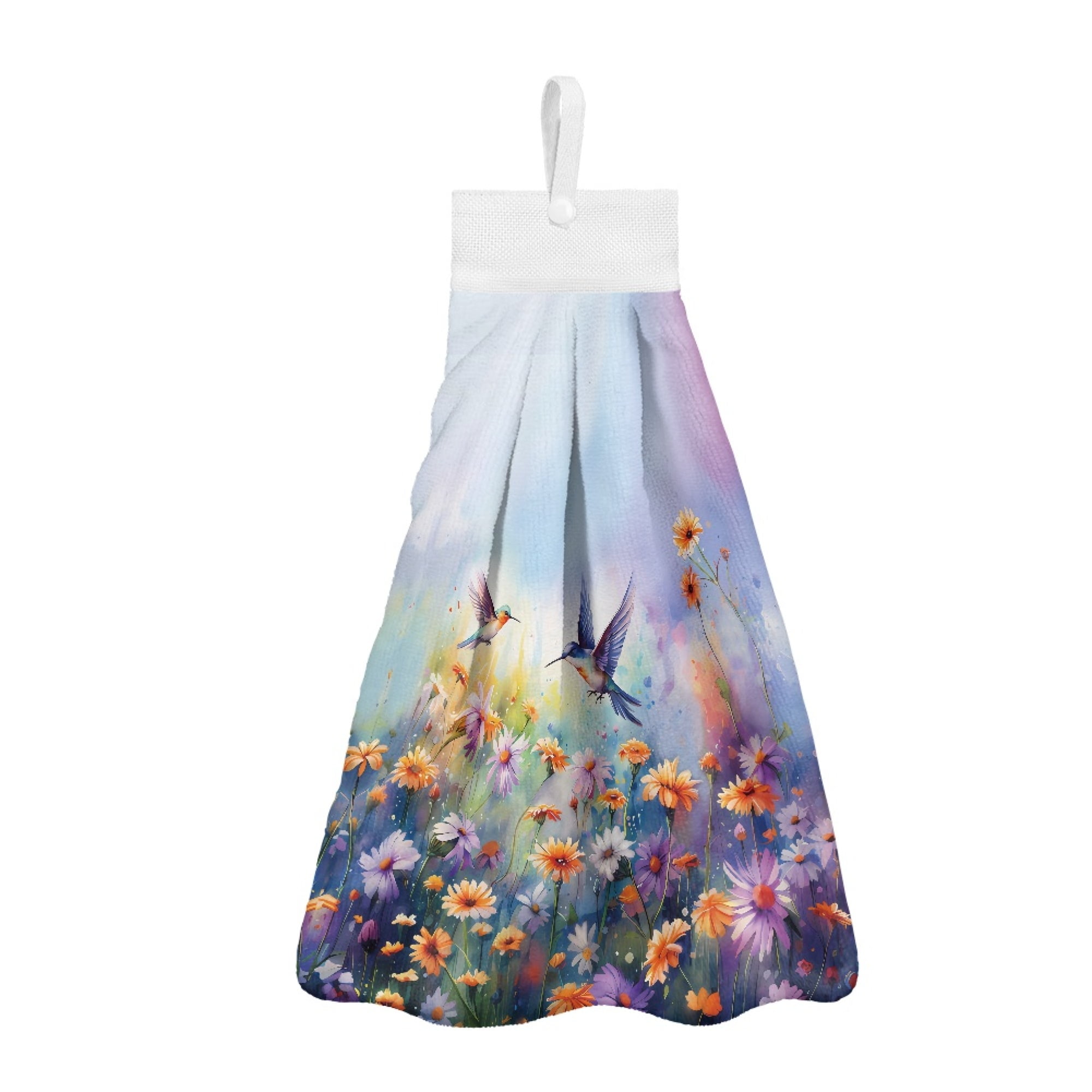 ZIATUBLE Hummingbird Hand Towels Loop Daisy Bathroom Hand Bath Towel ...