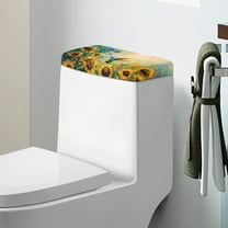 ZIATUBLE Hummingbird Toilet Top Cover Sunflower Toilet Tank Dust Cover Soft Toilet Tank Protector Cover with Elastic Bottom Toilet Tank Lid Covers for Bathroom Decor Accessories