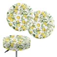 thumbnail image 1 of ZIATUBLE Lemon Flower Round Stool Cover Cushion Stretch Circle Chair Slipcover Set 2 Piece Polyester Round Stool Slipcover 14"-16" Stool Slipcovers for Home and Commercial Daily Decor, 1 of 6