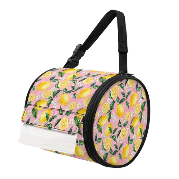 ZIATUBLE Lemon Paper Towel Dispenser Soft Dispenser Tissue Holder Foldable Travel Hanging Tissue Box Kitchen Paper Towel Holder Organizer Carrier Supply Organizer for Accessories