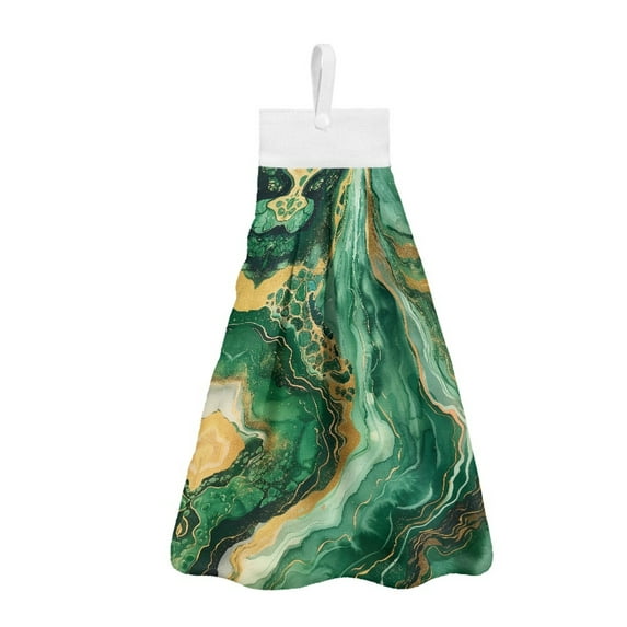 ZIATUBLE Marble Stripes Hand Towels with Loop Absorbent Tea Towels for Kitchen Reusable Bathroom Hand Bath Towel with Snap Button Hanging Dish Towels Lightweight Hand Tie Towel