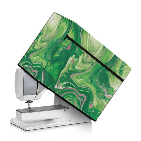ZIATUBLE Marble Stripes Sewing Machine Protect Cover Soft Sewing Machine Protector Cover Stain Resistant Sewing Machine Protective Dust Cover with Pockets to Keep Sewing Accessories
