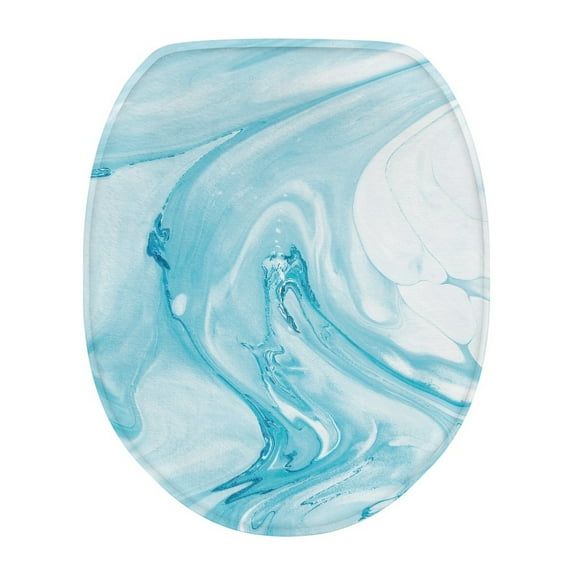 ZIATUBLE Marble Stripes Toilet Seat Lid Cover Soft Toilet Lid Covers for Bathroom Elongated Soft Stretchable Toilet Lid Covers Thicker Cloth Fits Most Standard Lids Bathroom Decor