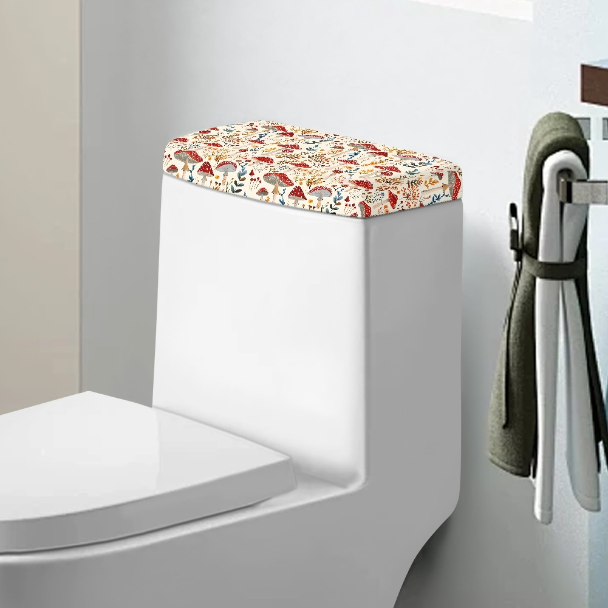 ZIATUBLE Mushroom Plants Toilet Tank Lid Covers Elastic Toilet Tank ...