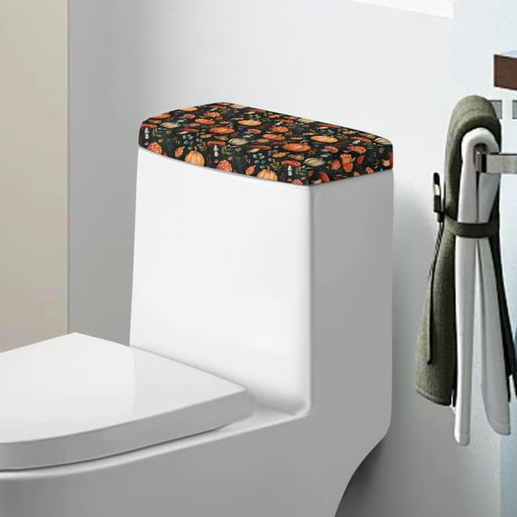 ZIATUBLE Mushroom Pumpkins Toilet Tank Lid Covers Dustproof Toilet Tank Top Cover Universal Toilet Tank Lids Easy to Install Toilet Tank Lid Replacement Kit Decorative Accessories