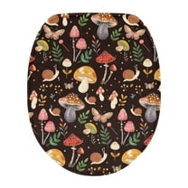 ZIATUBLE Mushroom Toilet Lid Seat Cover Butterfly Toilet Lid Covers for Bathroom Elongated Plant Easy to Clean Toilet Lid Cover Soft Toilet Lid Cover Fits Most Toilet Lids