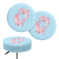 thumbnail image 1 of ZIATUBLE Ocean Dolphins Bar Stool Cover Cushion Soft Chairs Decorative Cover 2 Pcs Wear Resistant Size M Dust Protective Cover Stretch Circle Chair Slipcover Padded Bar Stool Covers Round, 1 of 6