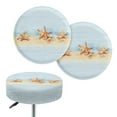 thumbnail image 1 of ZIATUBLE Ocean Starfish Stool Covers Cushion Wood Stripe Bar Stool Cover Slipcovers Size L Universal Round Stool Covers with Padding Set 2 Piece Non Slip Seat Cover for Vanity Stool, 1 of 6