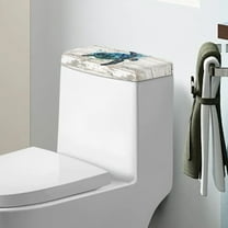 ZIATUBLE Ocean Turtle Toilet Protector Cover Wooden Toilet Tank Lid Covers Soft Toilet Tank Lid Dust Cover with Elastic Edges Toilet Tank Covers for Bathroom Fits Most Toilet Tanks