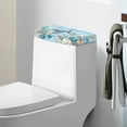 thumbnail image 1 of ZIATUBLE Ocean Turtle Toilet Tank Lid Covers Standard Toilet Tank Lid Dustproof Toilet Tank Protector Cover with Stretch Edges Toilet Tank Lid Cover for Bathroom Decoration, 1 of 5