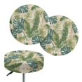 thumbnail image 1 of ZIATUBLE Palm Leaves Bar Stool Slipcovers Soft Stool Cushion Covers Circle 12-14 Inch Universal Chairs Decorative Cover Set 2 Pack Removable Office Chair Saddle Stool Cushion, 1 of 6