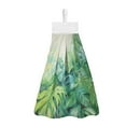 thumbnail image 1 of ZIATUBLE Palm Leaves Kitchen Hand Towels Soft Hanging Hand Dry Towels Fast Drying Hanging Dual-Purpose Hand Towel Set 2 Piece Easy to Clean Hand Towels for Bathroom with Loop Dish Cloths, 1 of 7