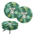 thumbnail image 1 of ZIATUBLE Palm Leaves Koalas Bar Stool Seat Covers Soft Stool Cushion Covers Circle Set of 2 Piece Replacement Seat Cover for Vanity Stool 13"-15" Easy to Install Elastic Stool Cushion Cover, 1 of 6