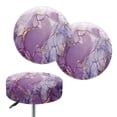 thumbnail image 1 of ZIATUBLE Purple Marble Print Bar Stool Seat Dust Covers Washable Elastic Seat Cushion Covers 12-14 Inch Dustproof Seat Cover for Vanity Chair Set 2 Pack Stool Seat Covers Cushion, 1 of 6