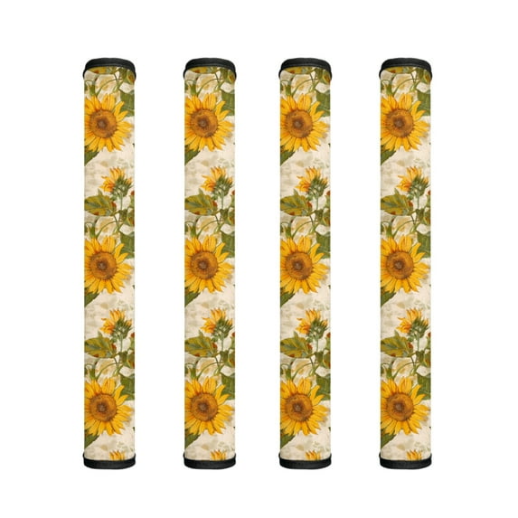 ZIATUBLE Refrigerator Door Handle Cover Set of 4 Soft Kitchen Appliance Gloves Fridge Dishwasher Washable Neoprene Handle Cloth Protector Home Decor, Sunflower