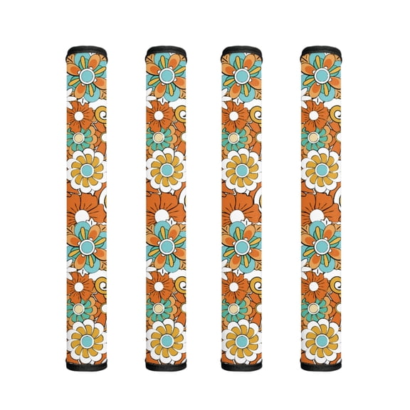 ZIATUBLE Refrigerator Door Handle Covers Set of 4 Washable Anti-static Gloves Reusable Fridge Dishwasher Kitchen Home Appliance Decor with Hook and Loop Fastener, Hippie Floral