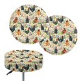 thumbnail image 1 of ZIATUBLE Rooster Daisy Bar Stool Seat Covers Mushroom Stool Seat Cover Protector with Elastic Bottom Stool Cushion Slipcovers for Chairs 14"-16" Removable Round Stool Covers 2 Pack, 1 of 6