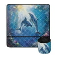 thumbnail image 1 of ZIATUBLE Sea Dolphins Sewing Machine Cross Stitching Mat Protective Mat for Standard Household Sewing Machines Water Resistant Sewing Machine Pad Organizer with Small Cylinder, 1 of 5