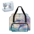 thumbnail image 1 of ZIATUBLE Sea Dolphins Sewing Machine Storage Case Rainbow Traveling Bag with Zipper Portable Sewing Machine Handbag Easy to Clean Sewing Machine Storage Bag Zips Open Completely, 1 of 7