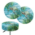 thumbnail image 1 of ZIATUBLE Sea Turtle Bar Stool Chair Slipcovers Palm Leaves Wooden Stool Covers Cushion Set 2 Piece Removable Stool Seat Replacement Cover Size L Padded Bar Stool Covers Round, 1 of 6
