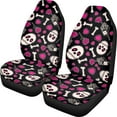 thumbnail image 1 of ZIATUBLE Skull Print Car Seat Cover Protector Love Rose Front Auto Seat Cover for Most Cars SUV Sedan Pack of 2 Washable Interior Vehicle Seat Protectors Car Decor Accessories, 1 of 7