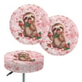 thumbnail image 1 of ZIATUBLE Sloth Strawberry Bar Stool Cover Slipcovers Washable Chairs Decorative Cover Size M Removable Stool Cushion Slipcovers for Chairs Set of 2 for Home Office Bar Coffee Shop, 1 of 6