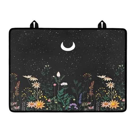 ZIATUBLE Stove Covers for Electric Stovetop Anti-Scratch Glass Ceramic Top Stove Cover Protector Heat Resistant Induction Stove Top Cover Flat Cooktop Cover Mat, 29 x 21 Inch, Moon Floral