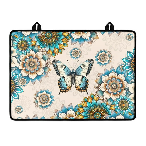 ZIATUBLE Stove Top Covers for Electric Stove Oil-Proof Ceramic Glass Stove Top Protector Cover Flat Induction Cooktop Mat Foldable Kitchen Accessories, 29 x 21 Inch, Boho Mandala Flower Butterfly