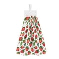 thumbnail image 1 of ZIATUBLE Strawberry Hanging Hand Towels Soft Hanging Kitchen Dish Towel Breathable Hand Towels for Bathroom Set 3 Piece Reusable Kitchen Hand Towels and Washcloths Elastic Dish Cloths Towel, 1 of 7