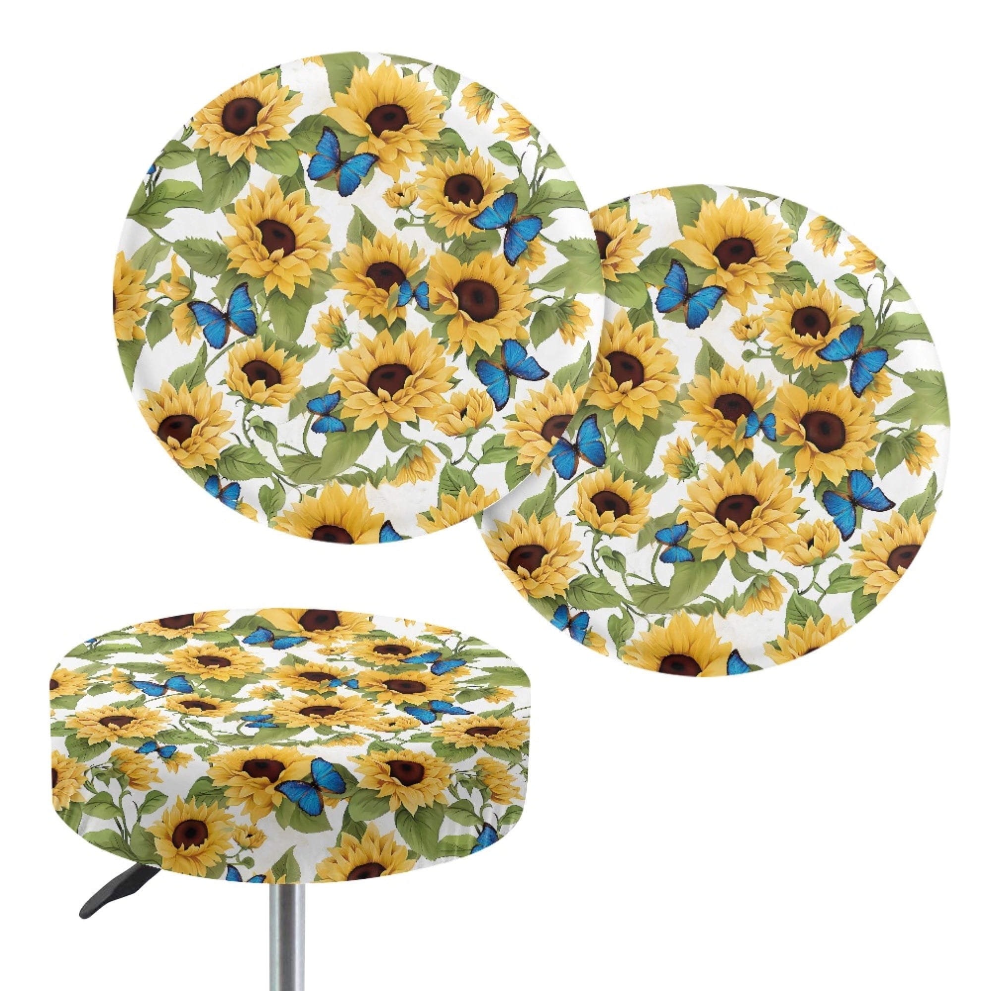 ALoveTree 2PC 14in Round Bar Stool Cover Watedrproof Faux